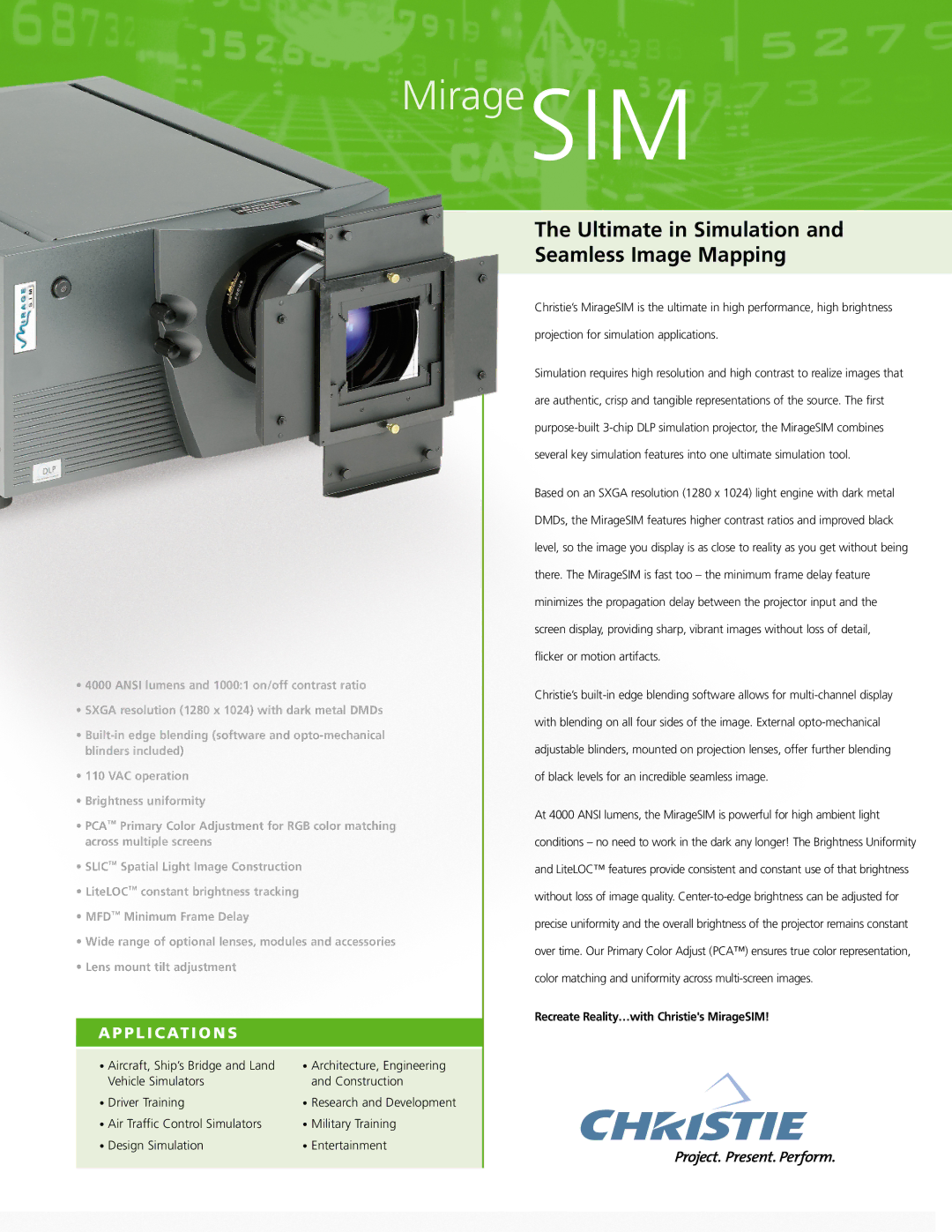 Christie Digital Systems manual MirageSIM 