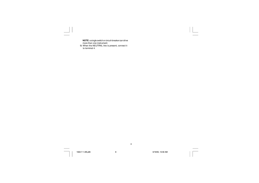 Chromalox 1604-7 user manual When the Neutral line is present, connect it to terminal 