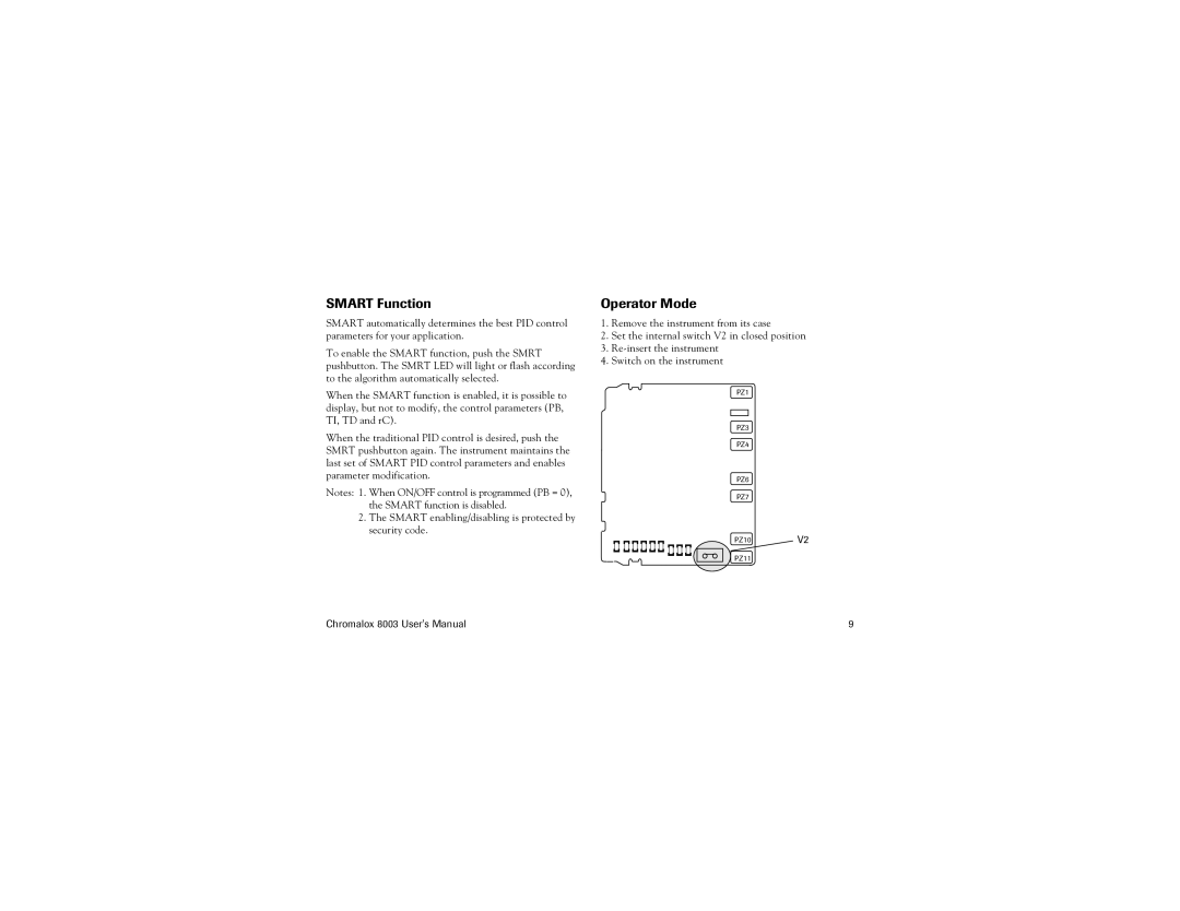 Chromalox 8003 user manual Smart Function, Operator Mode 