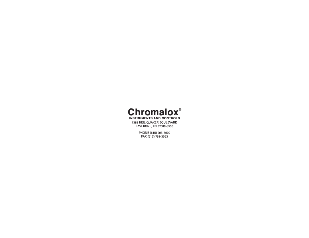 Chromalox 8003 user manual Heil Quaker Boulevard Lavergne, Tn Phone, Fax, Chromalox, Instruments And Controls 