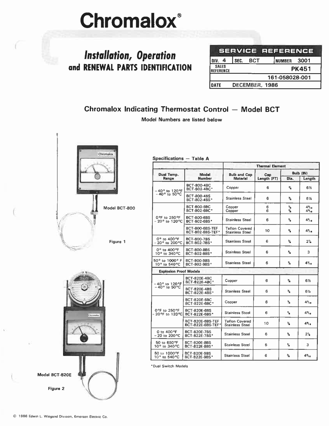 Chromalox BCT-820E, BCT-800 manual 