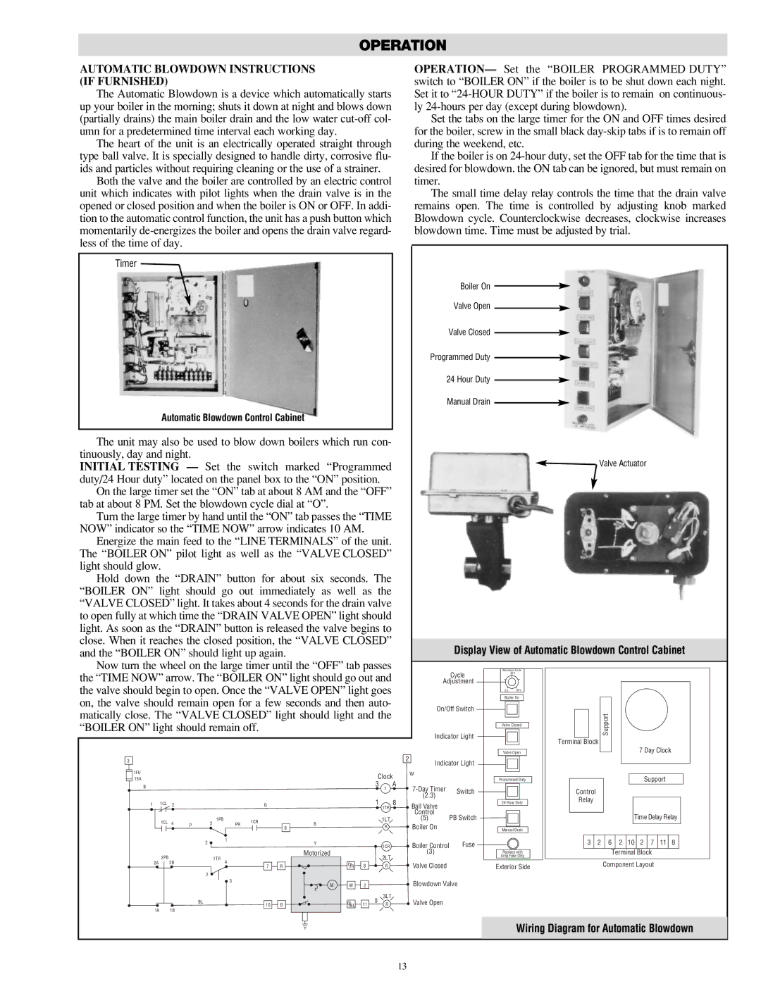 Chromalox CES-6 manual Automatic Blowdown Instructions, If Furnished 