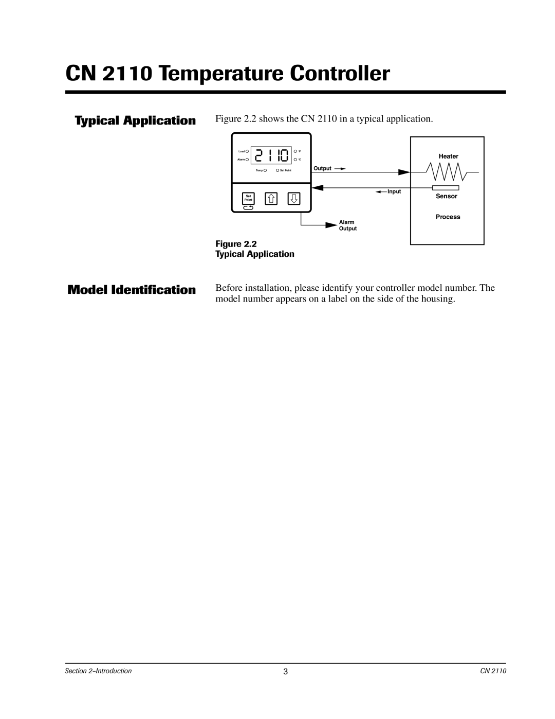 Chromalox CN2110 manual Model Identification 