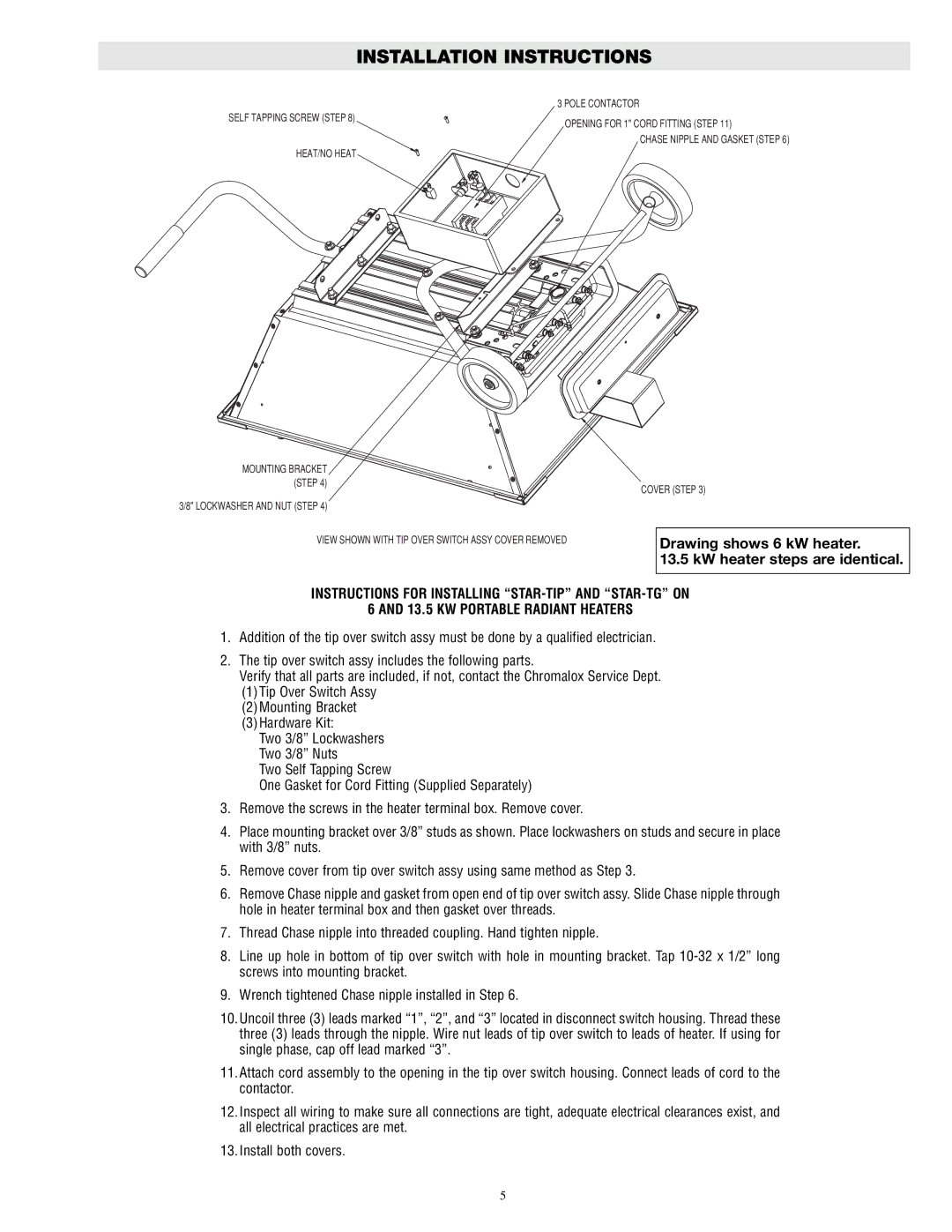 Chromalox DS-50600 installation instructions Mounting Bracket Step 