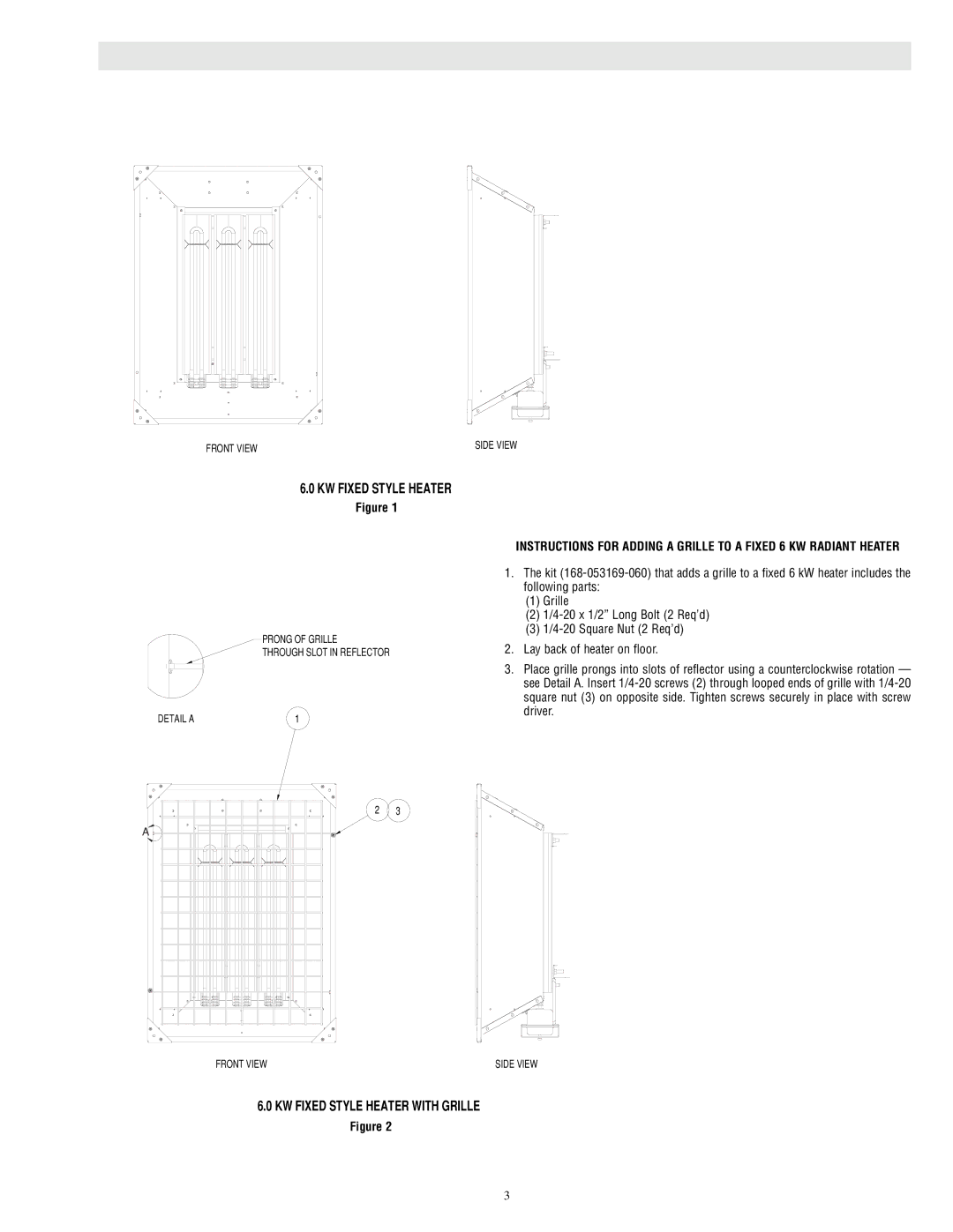 Chromalox GR-14TW, GR-2, GR-4, GR-6TW manual Prong of Grille Through Slot in Reflector Detail a 