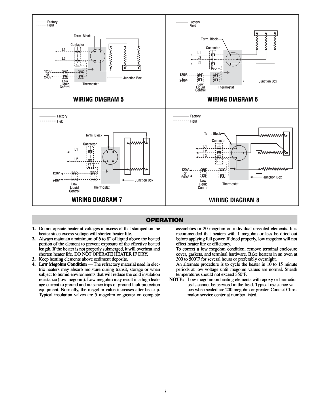 Chromalox PD411-10 installation instructions Operation, Wiring Diagram 