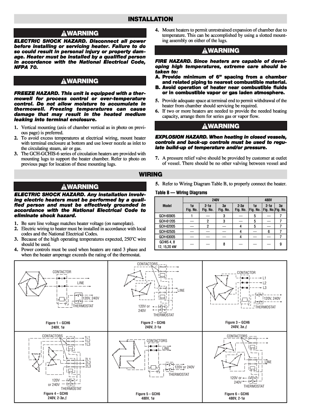Chromalox PE419-5 specifications Installation, Wiring 