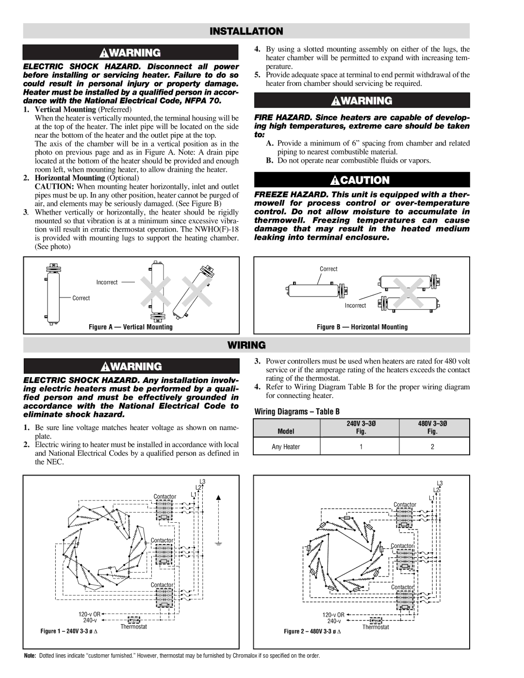 Chromalox PE426-2 specifications Installation, Wiring 