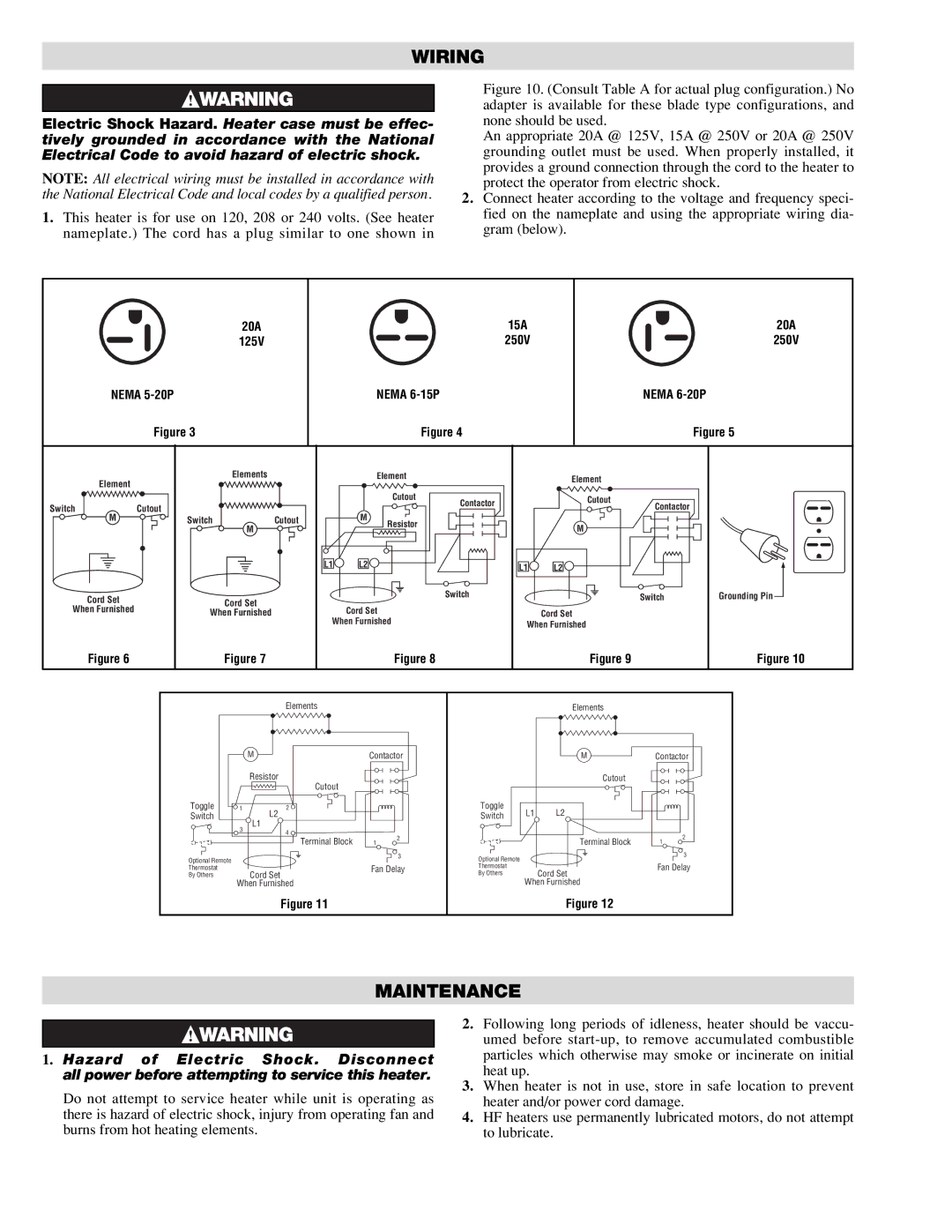 Chromalox PF411-10 installation instructions Wiring, Maintenance 