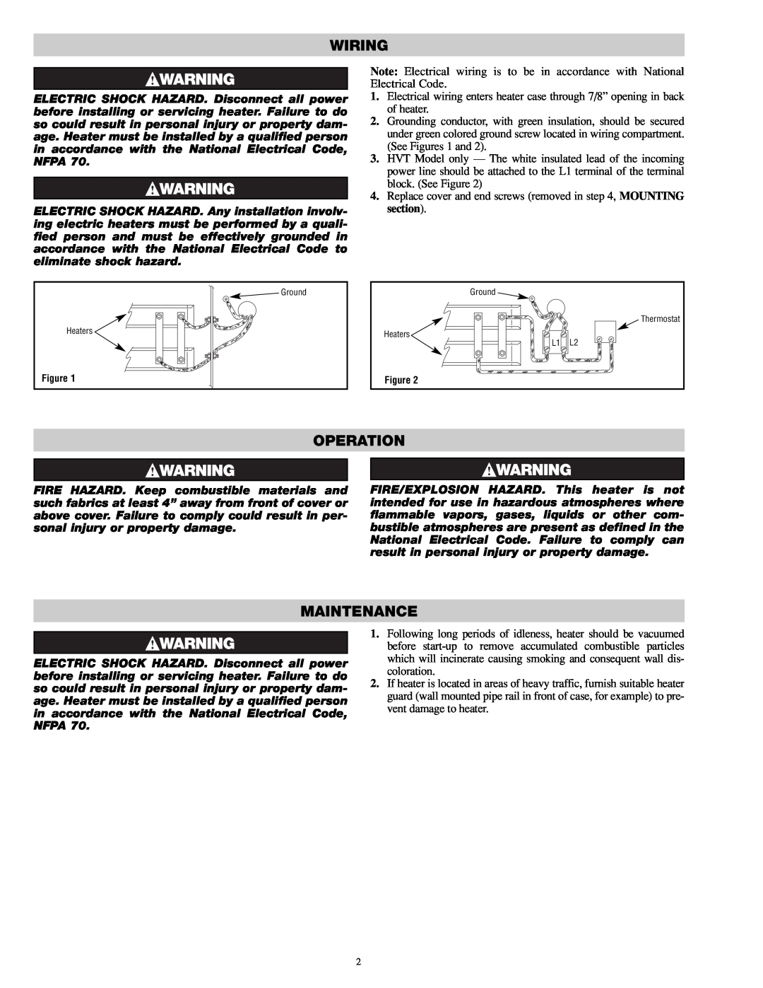 Chromalox PF421-6 specifications Wiring, Operation, Maintenance 