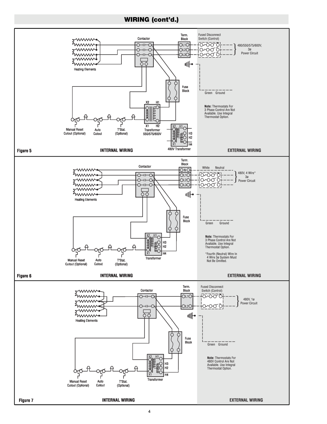 Chromalox PF422-5 manual WIRING cont’d 