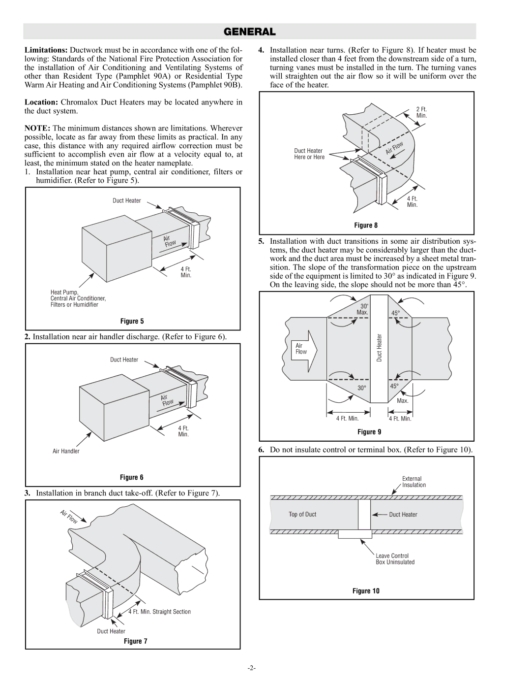 Chromalox PF455-3 manual Installation near air handler discharge. Refer to Figure 