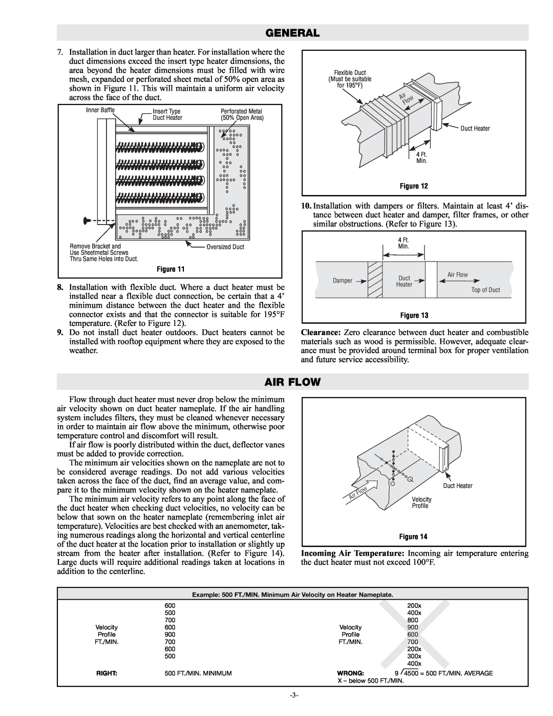 Chromalox PF455-3 manual Air Flow, General 