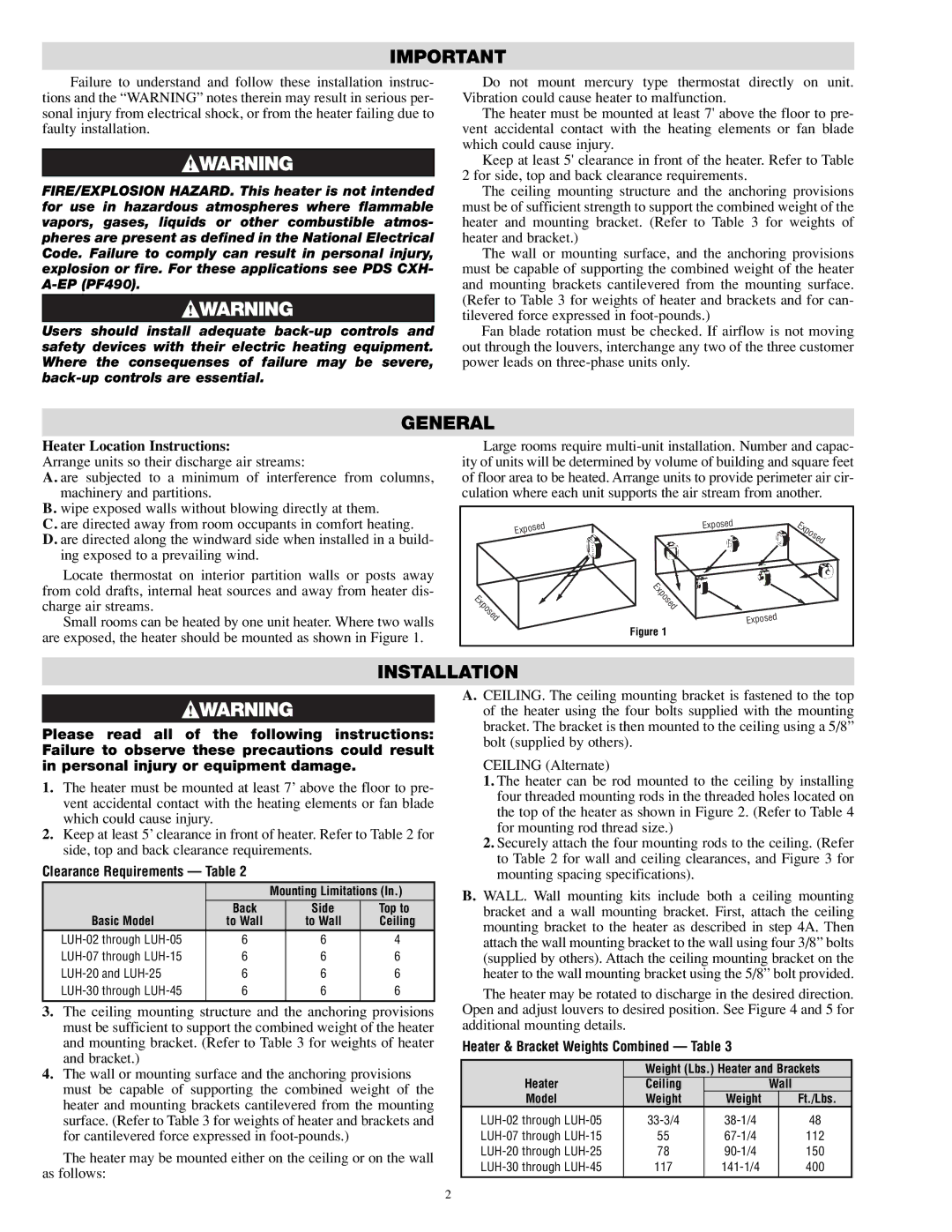 Chromalox PF479-6 dimensions General, Installation 