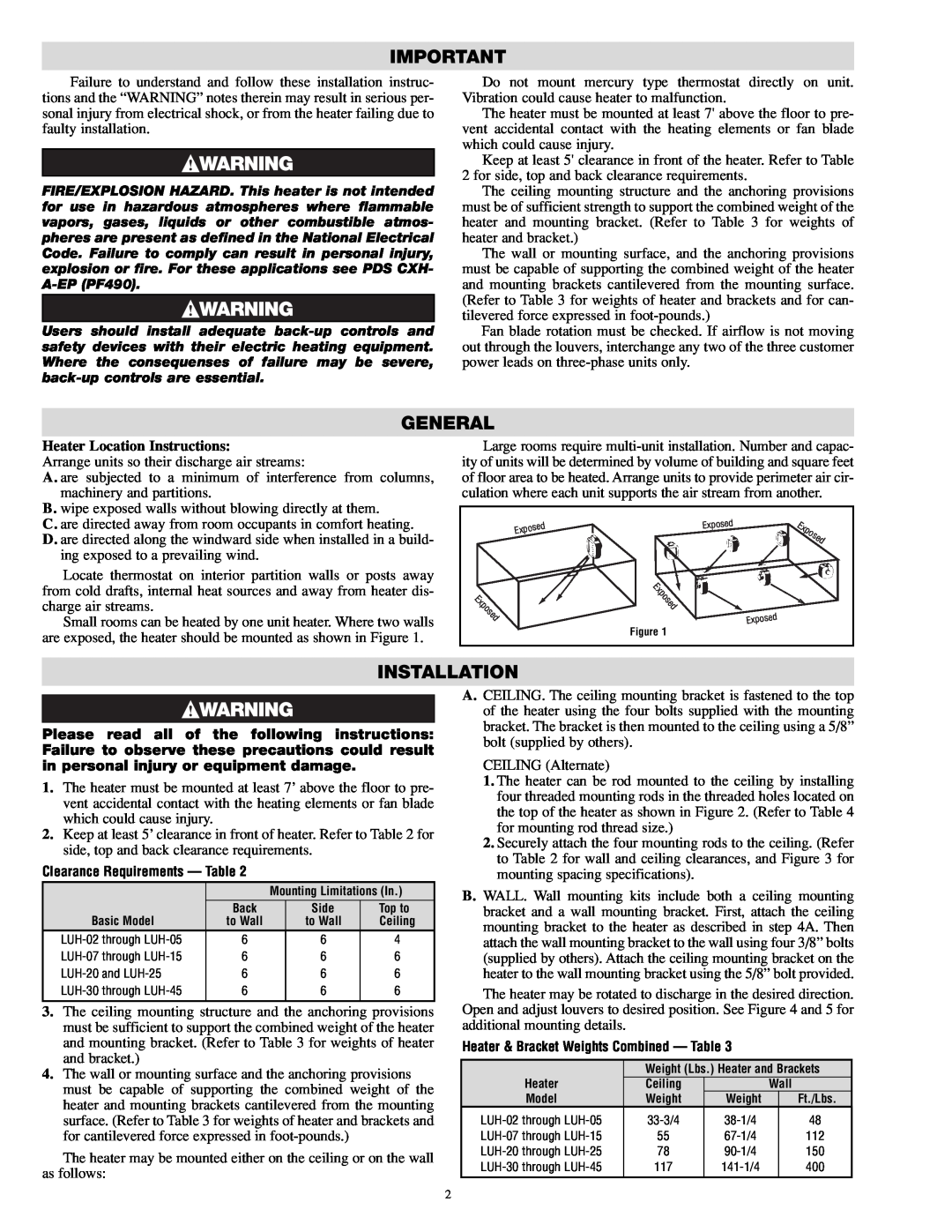 Chromalox PF479-6 dimensions General, Installation, Heater Location Instructions 