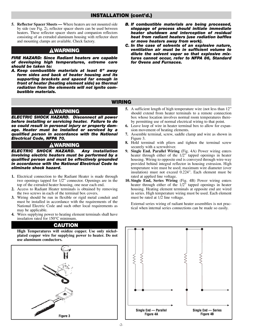 Chromalox PG412-10 specifications Installation cont’d, Wiring 