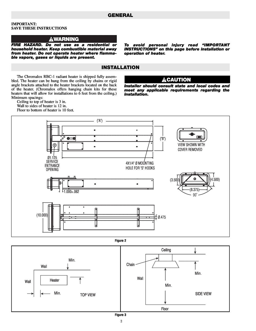 Chromalox PG442 specifications General, Installation, Save These Instructions 