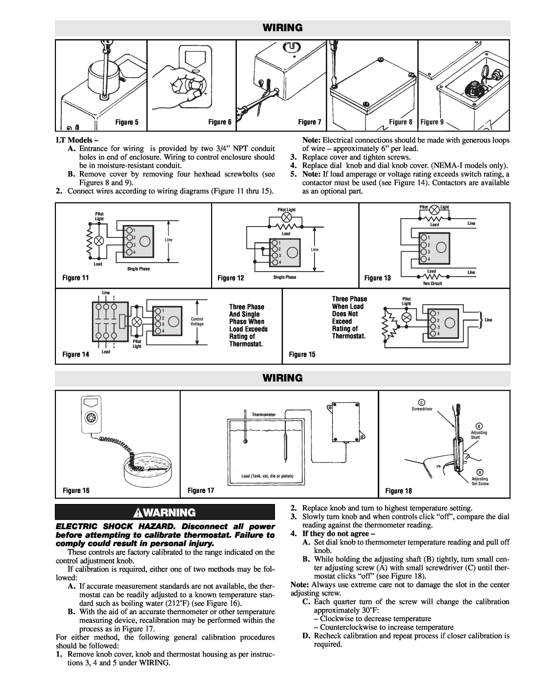 Chromalox PK405-18 installation instructions Wiring, LT Models, If they do not agree 