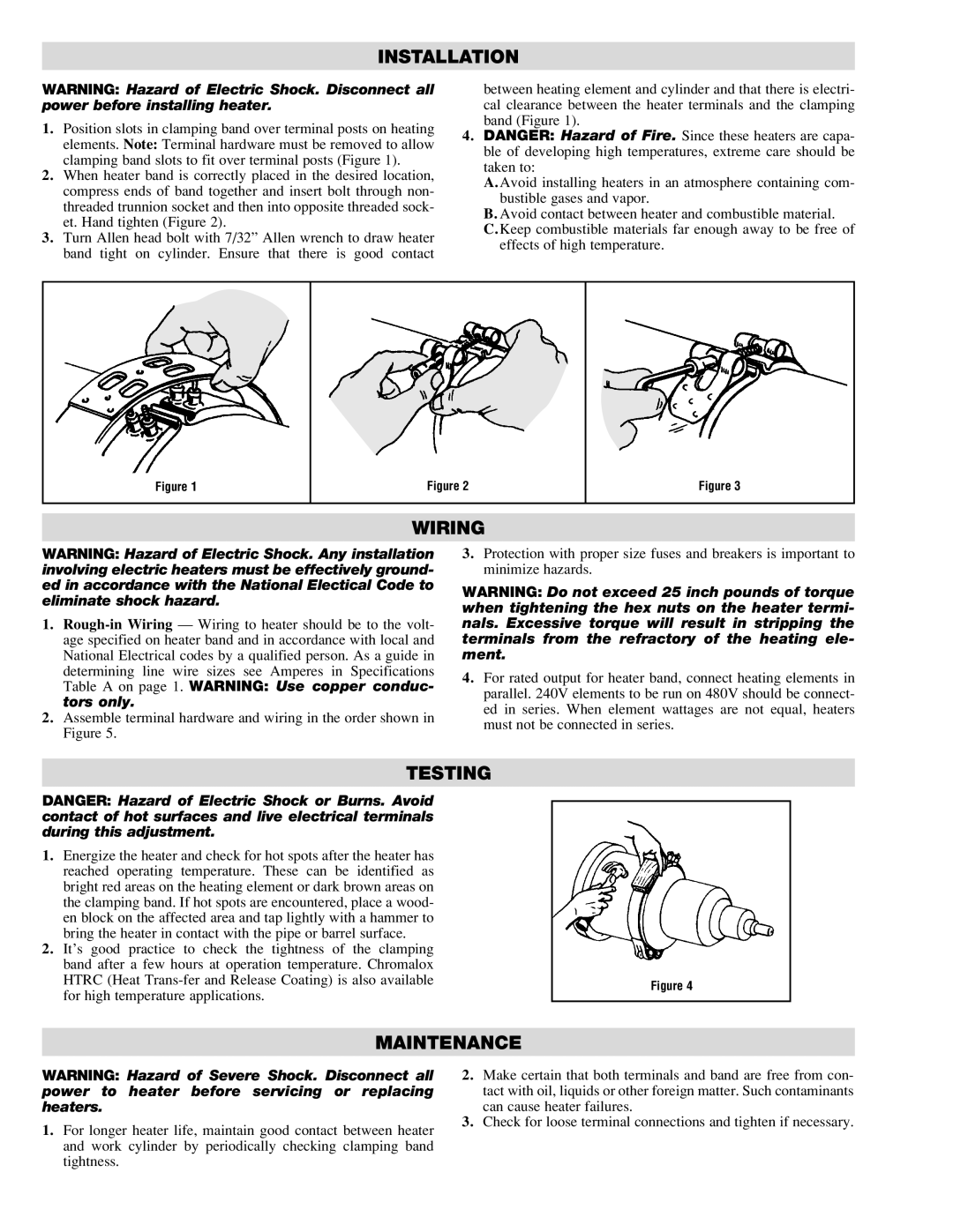 Chromalox PM400-2 installation instructions Installation, Wiring, Testing, Maintenance 