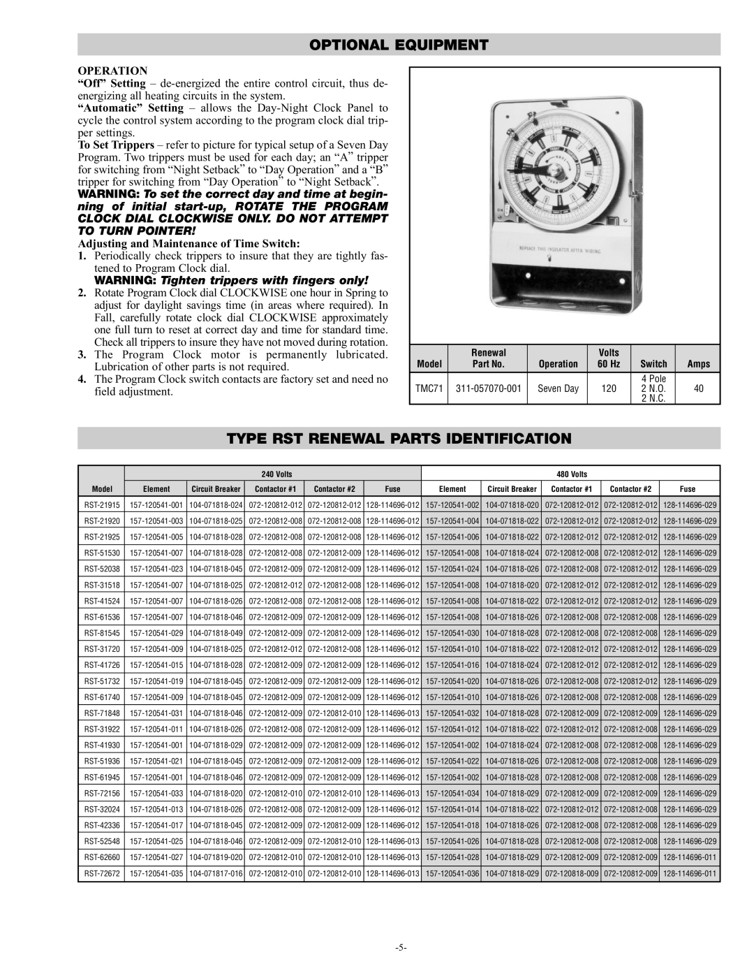 Chromalox PN400-3 specifications Type RST Renewal Parts Identification 