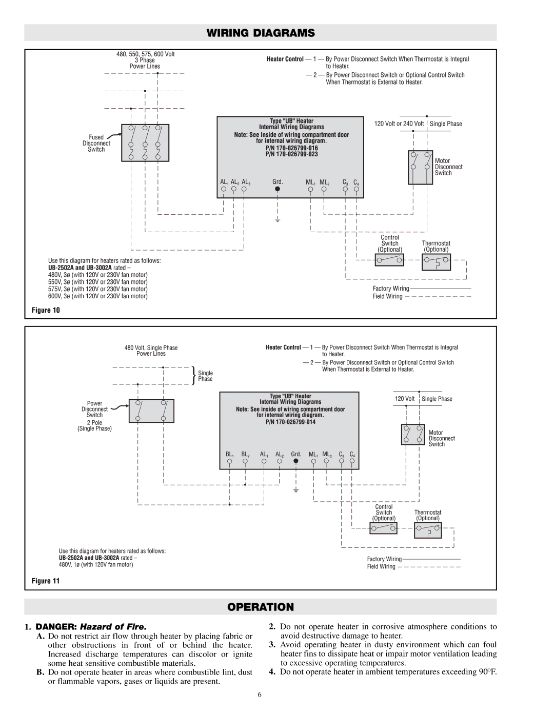 Chromalox UB-3002A, UB-2502A specifications Wiring Diagrams Operation 