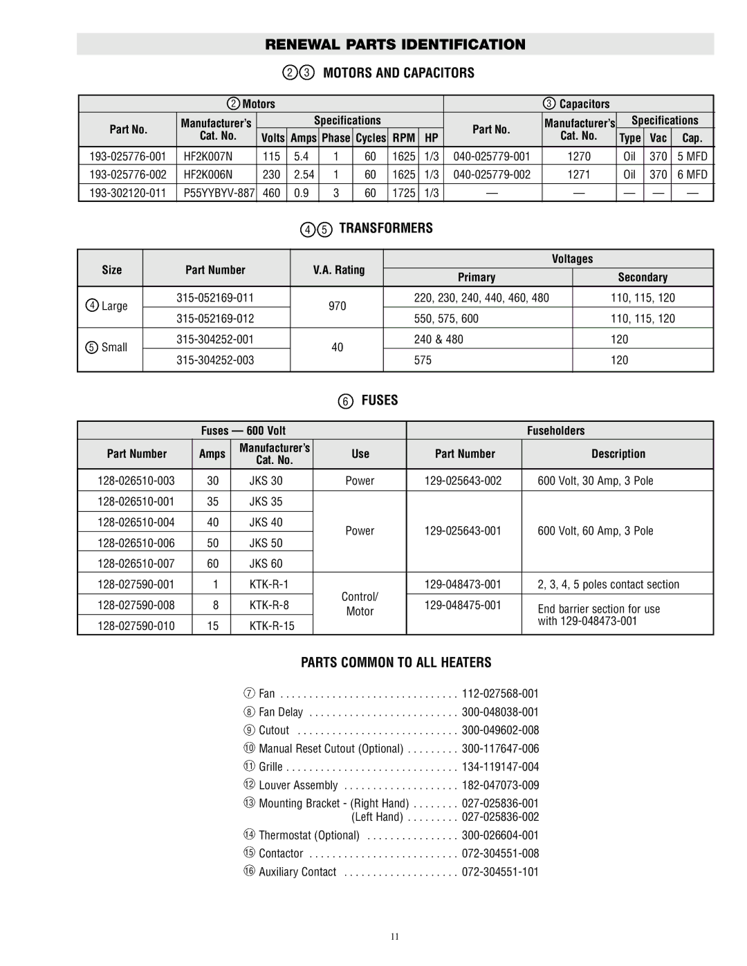 Chromalox UB-5002A, UB-3502A, UB-4002A, UB-4502A specifications Transformers 