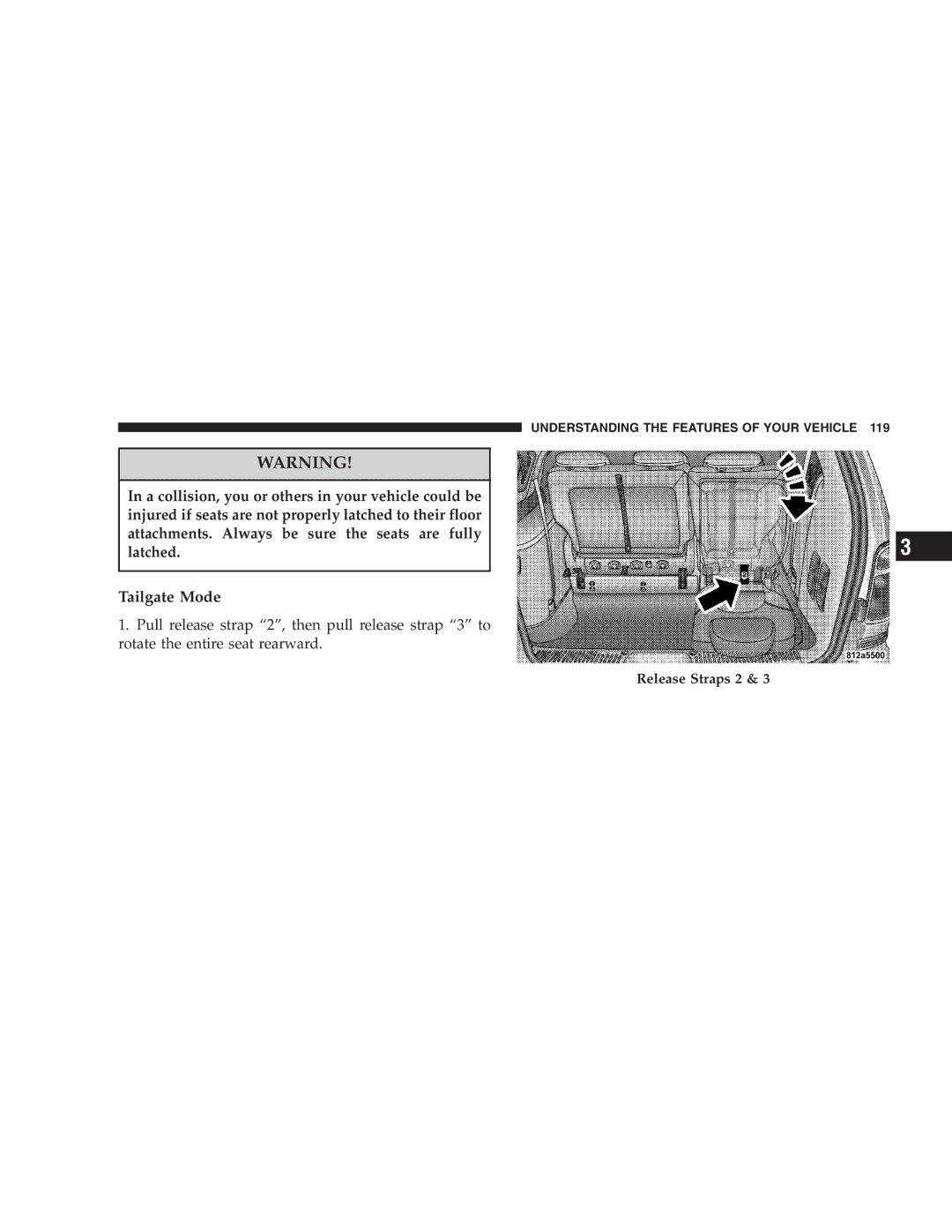 Chrysler 2005 Town and Country manual Release Straps 2 