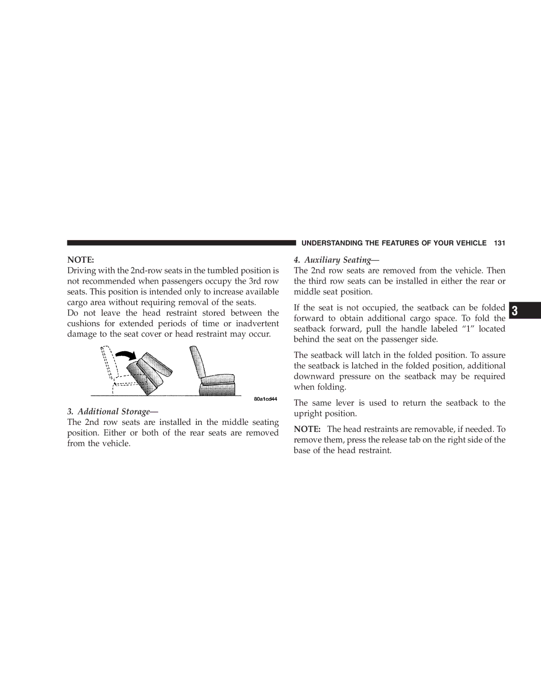 Chrysler 2005 Town and Country manual Additional Storage 