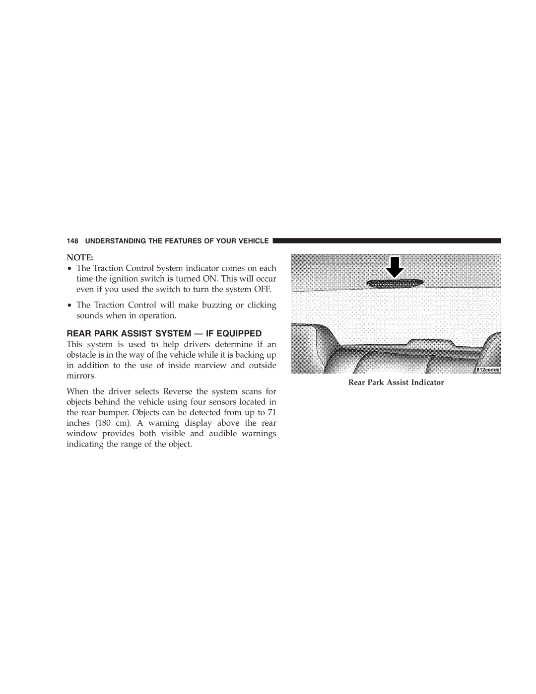 Chrysler 2005 Town and Country manual Rear Park Assist Indicator 