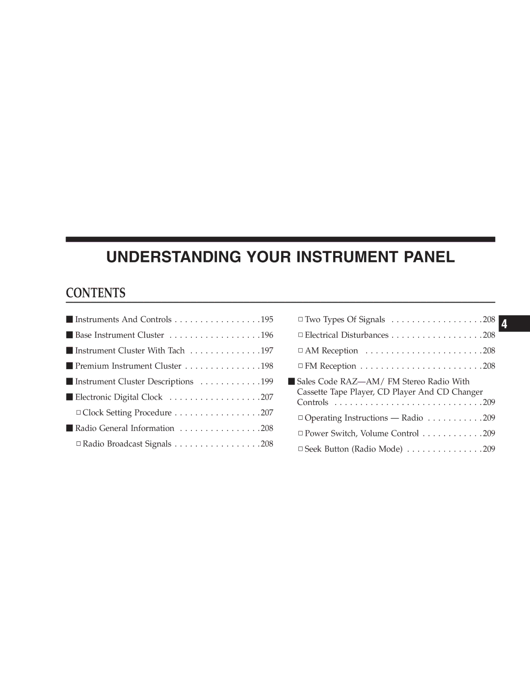 Chrysler 2005 Town and Country manual Understanding Your Instrument Panel 