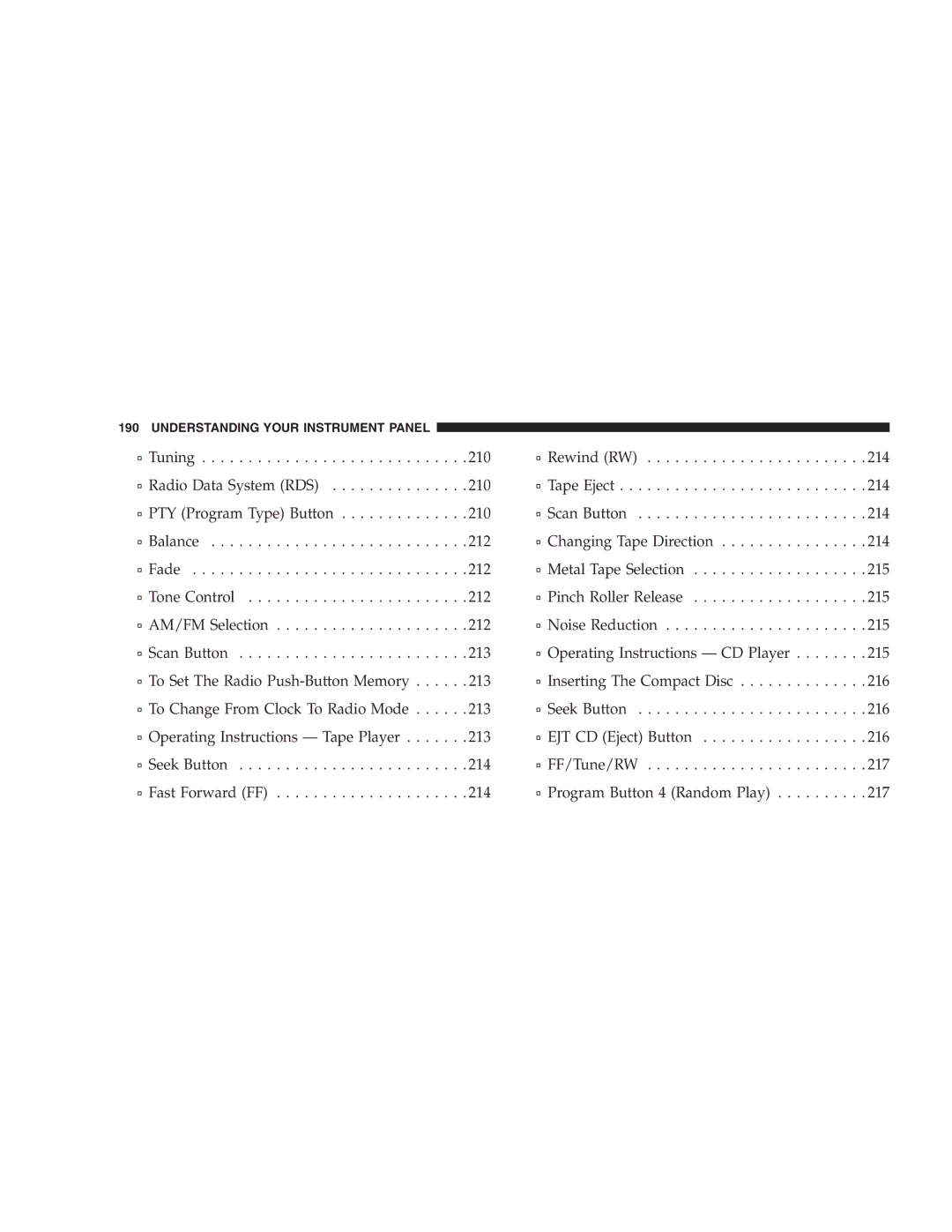 Chrysler 2005 Town and Country manual Understanding Your Instrument Panel 