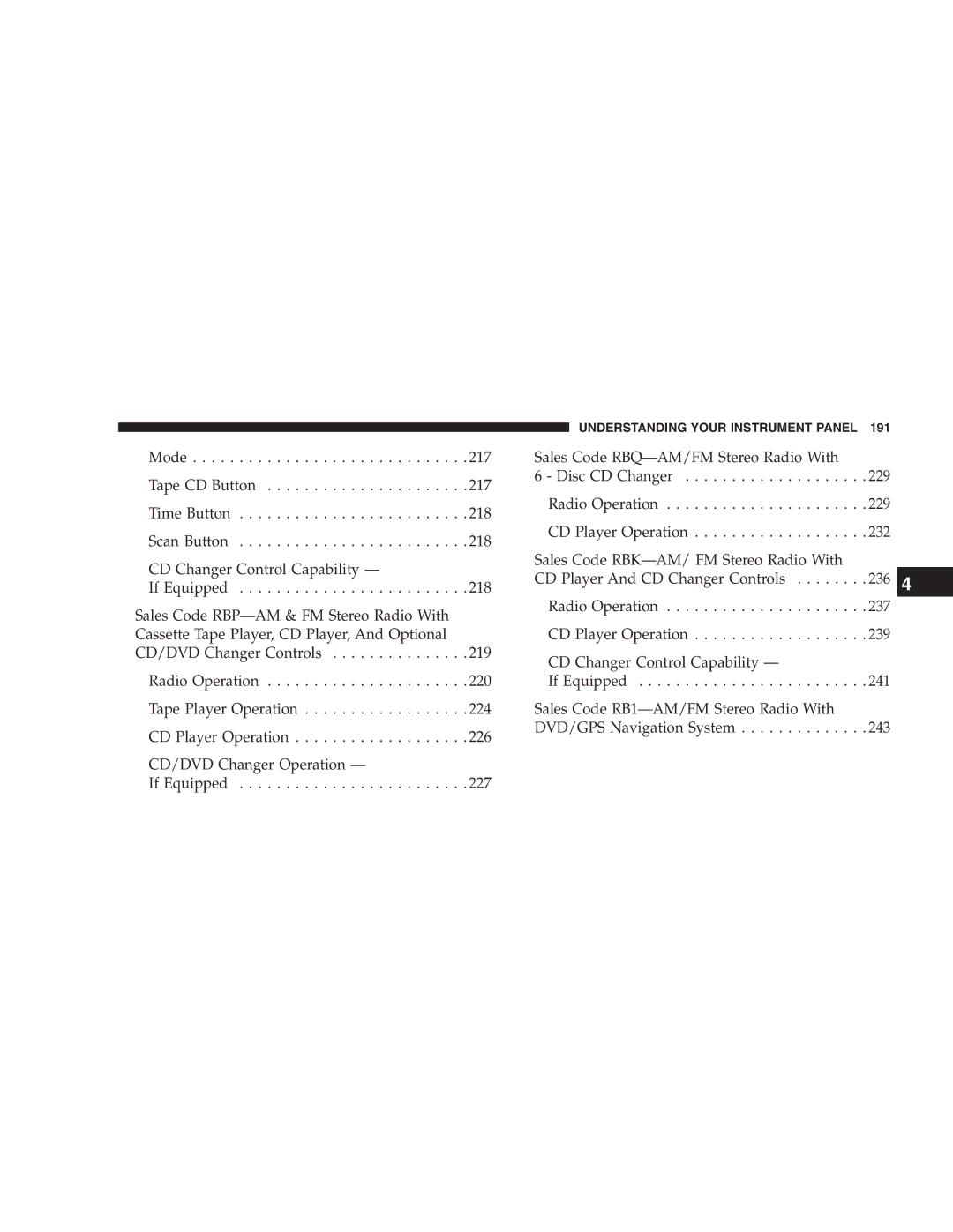 Chrysler 2005 Town and Country manual Understanding Your Instrument Panel 