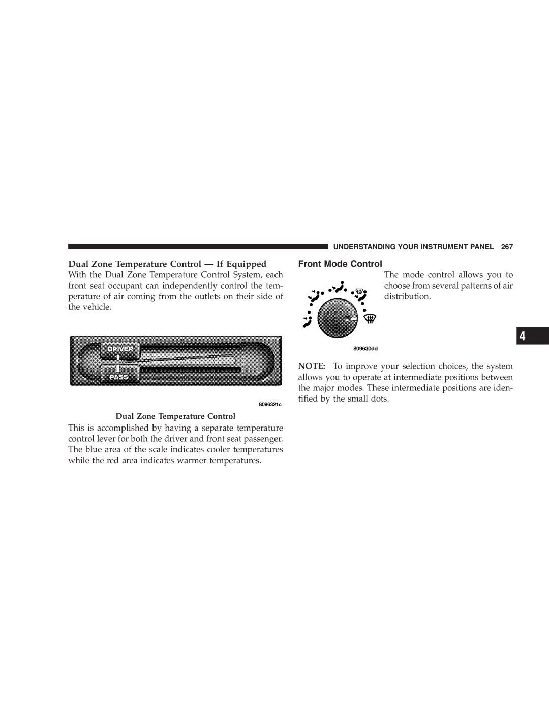 Chrysler 2005 Town and Country manual Front Mode Control 