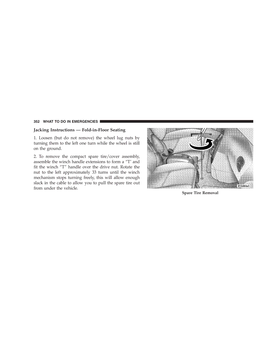 Chrysler 2005 Town and Country manual Jacking Instructions Fold-in-Floor Seating 