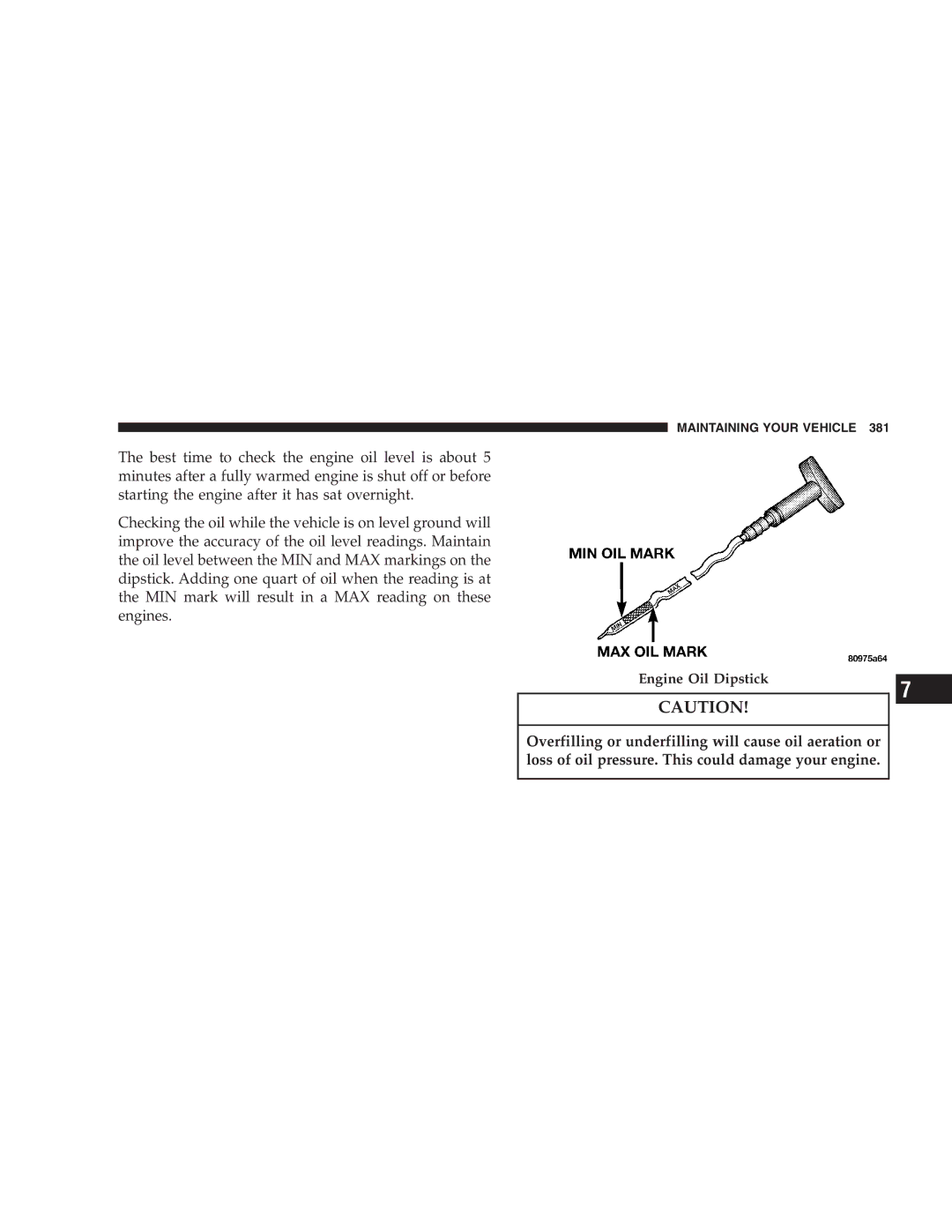 Chrysler 2005 Town and Country manual Engine Oil Dipstick 