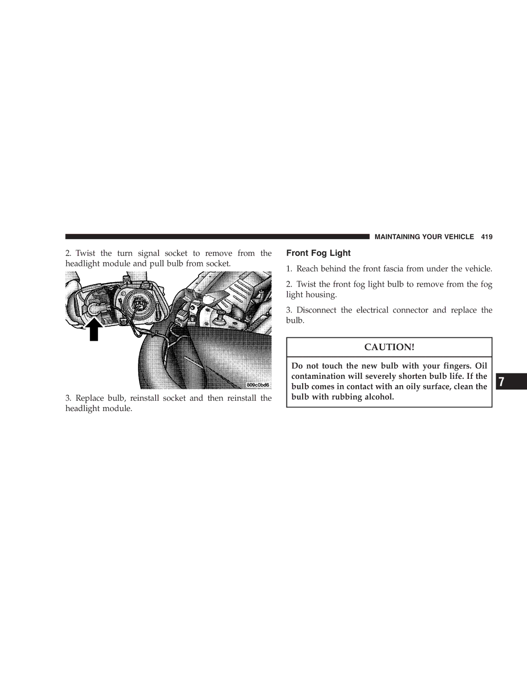 Chrysler 2005 Town and Country manual Front Fog Light 