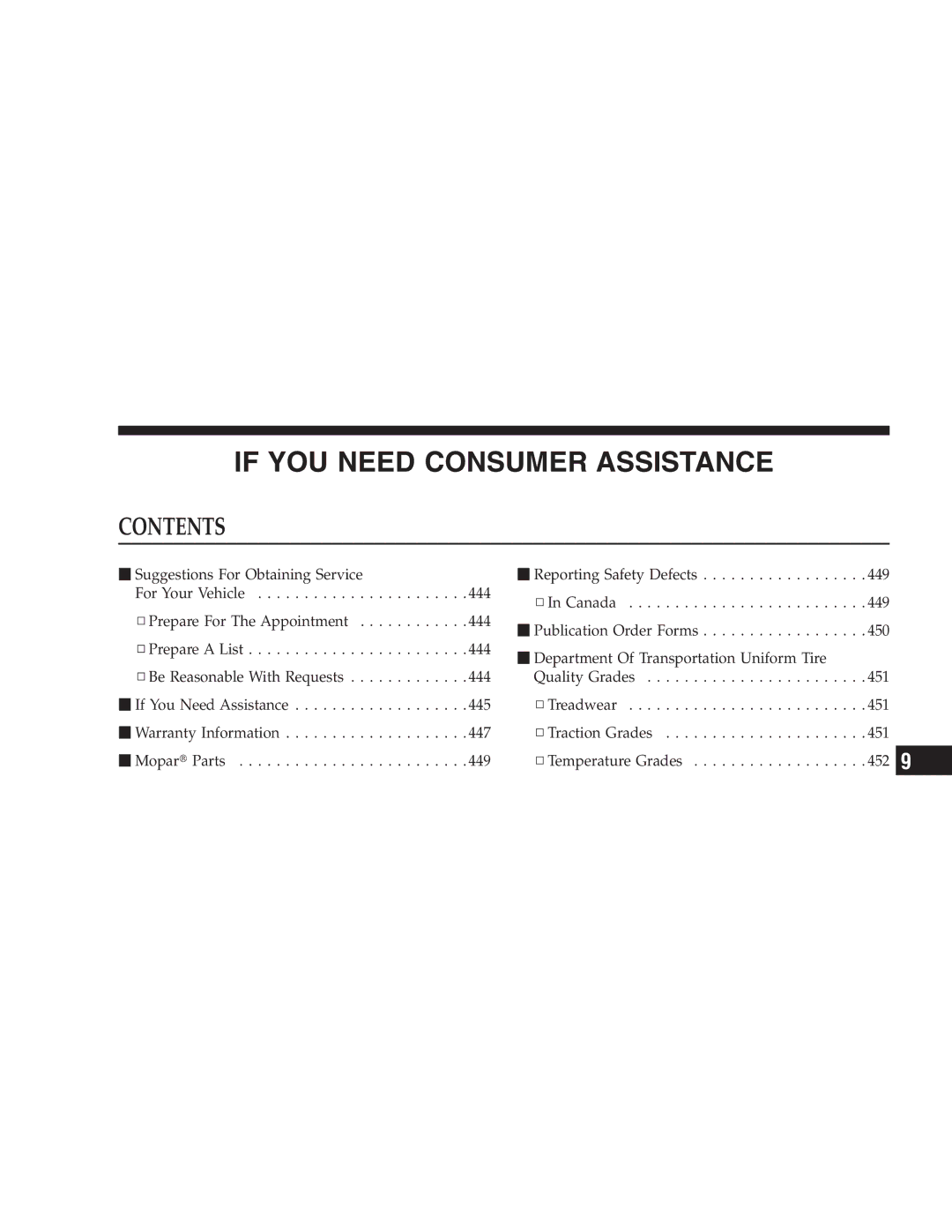 Chrysler 2005 Town and Country manual If YOU Need Consumer Assistance 