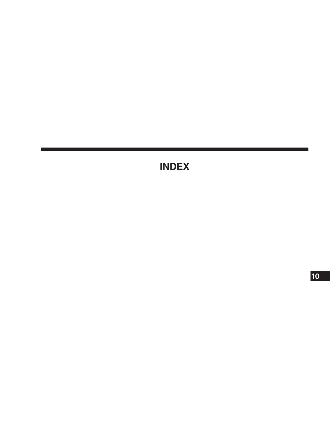 Chrysler 2005 Town and Country manual Index 