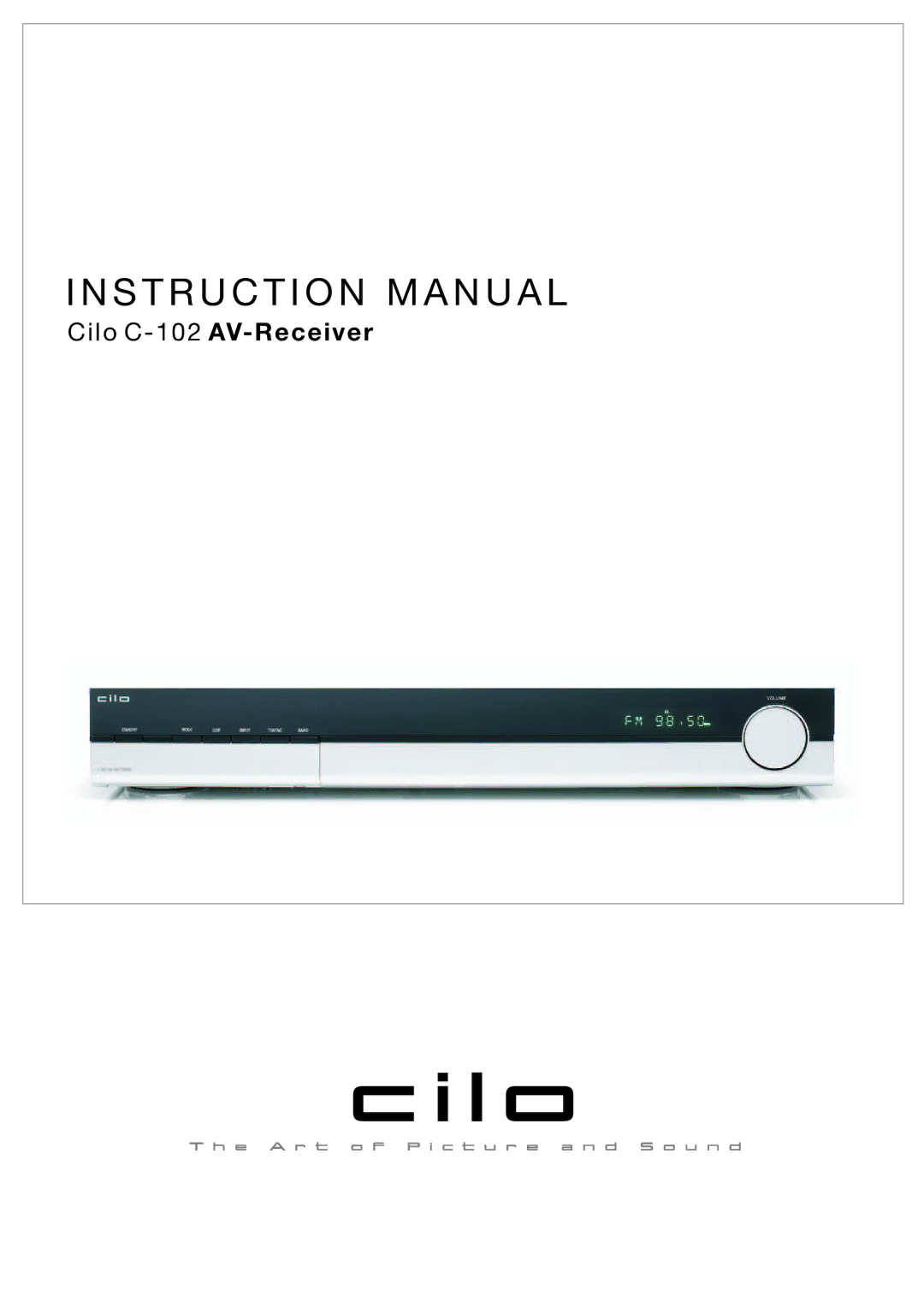 Cilo C-102 manual S T R U C T I O N M a N U a L 