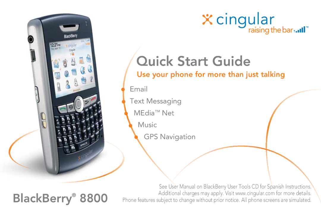 Cingular 8800 manual Quick Start Guide 