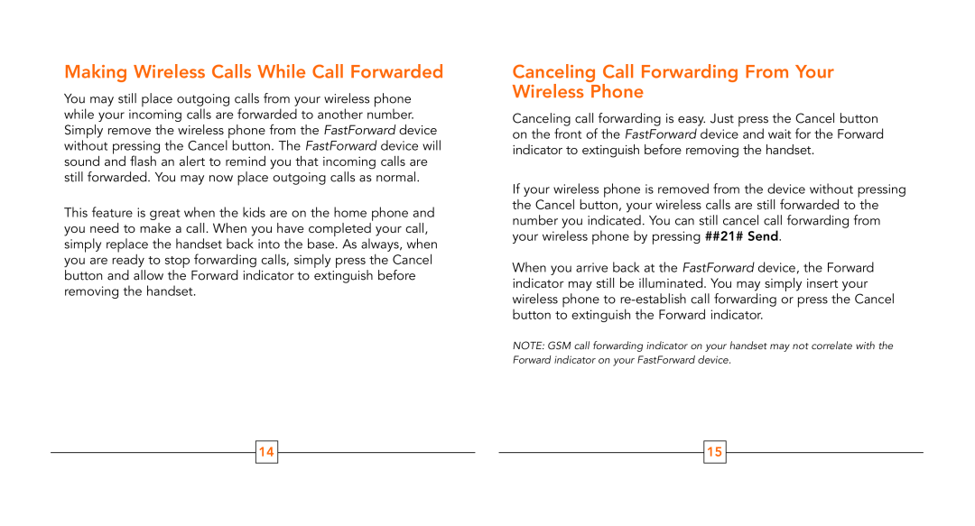 Cingular T226, T61z, T316 Making Wireless Calls While Call Forwarded, Canceling Call Forwarding From Your Wireless Phone 