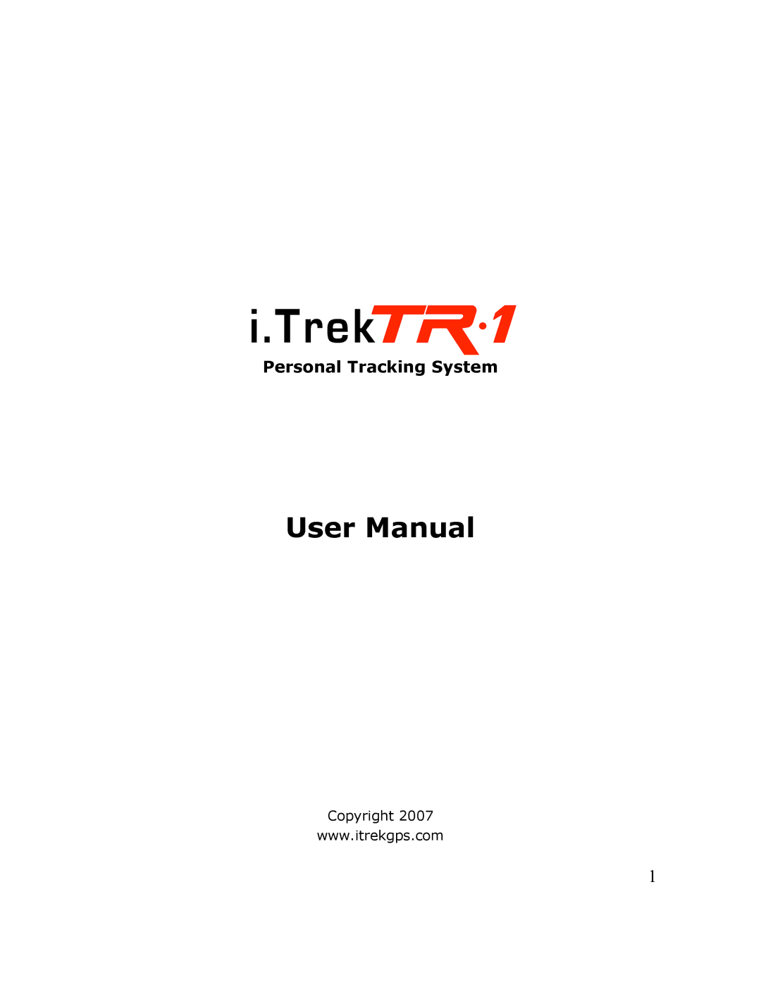 Cingular TR-1 manual Personal Tracking System 