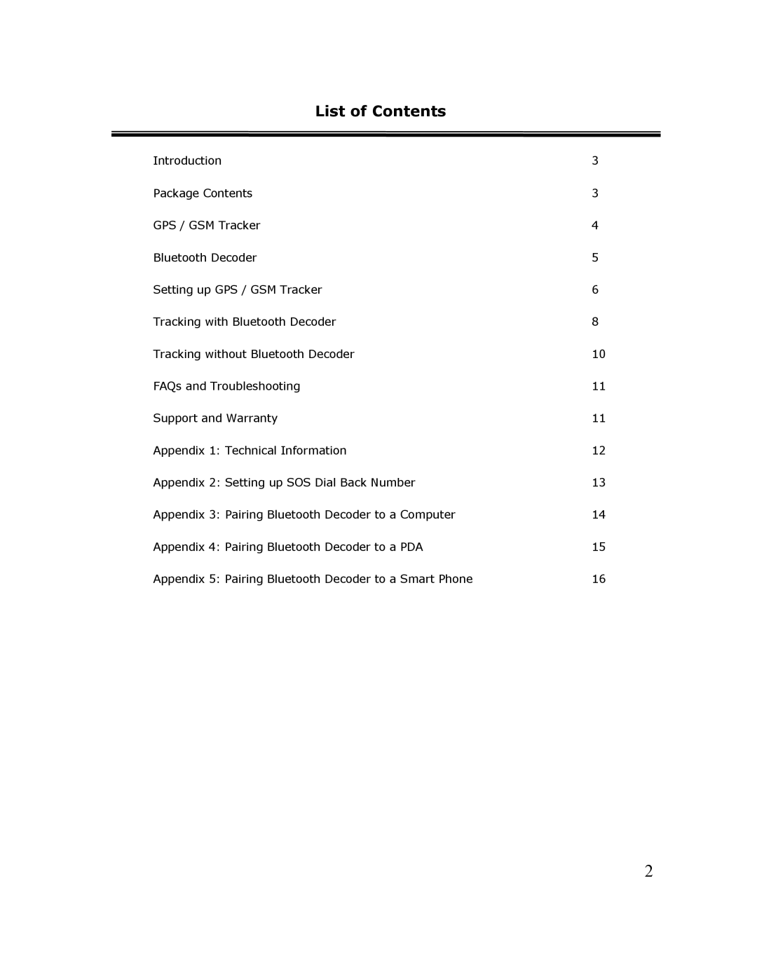 Cingular TR-1 manual List of Contents 