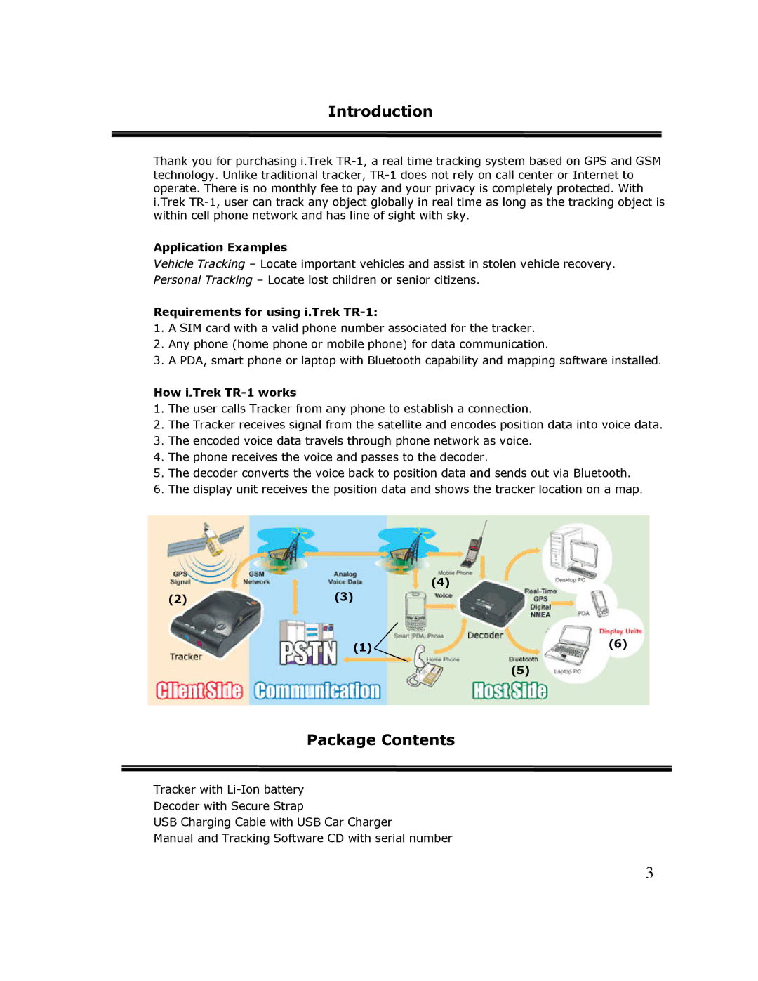 Cingular TR-1 manual Introduction, Package Contents 