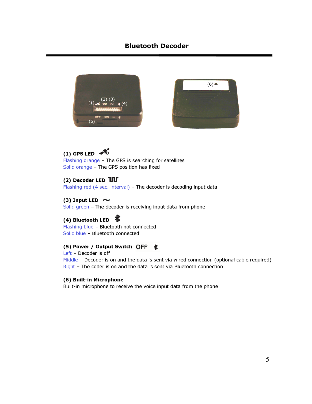 Cingular TR-1 manual Bluetooth Decoder 