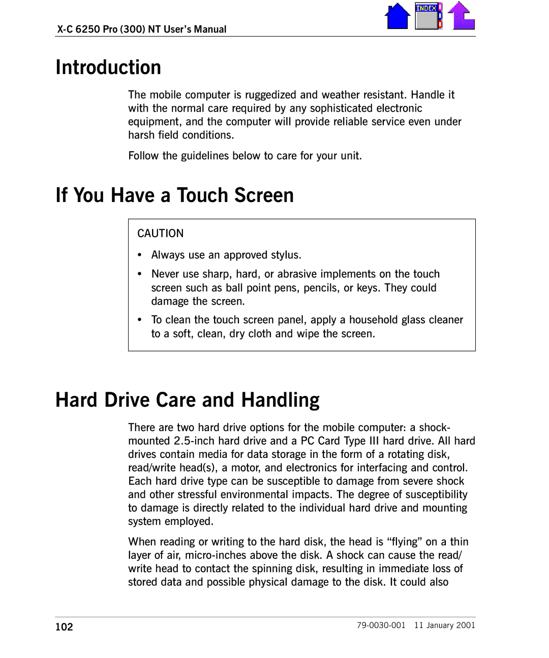 Cingular X-C 6250 Pro (300) manual Introduction, Hard Drive Care and Handling 