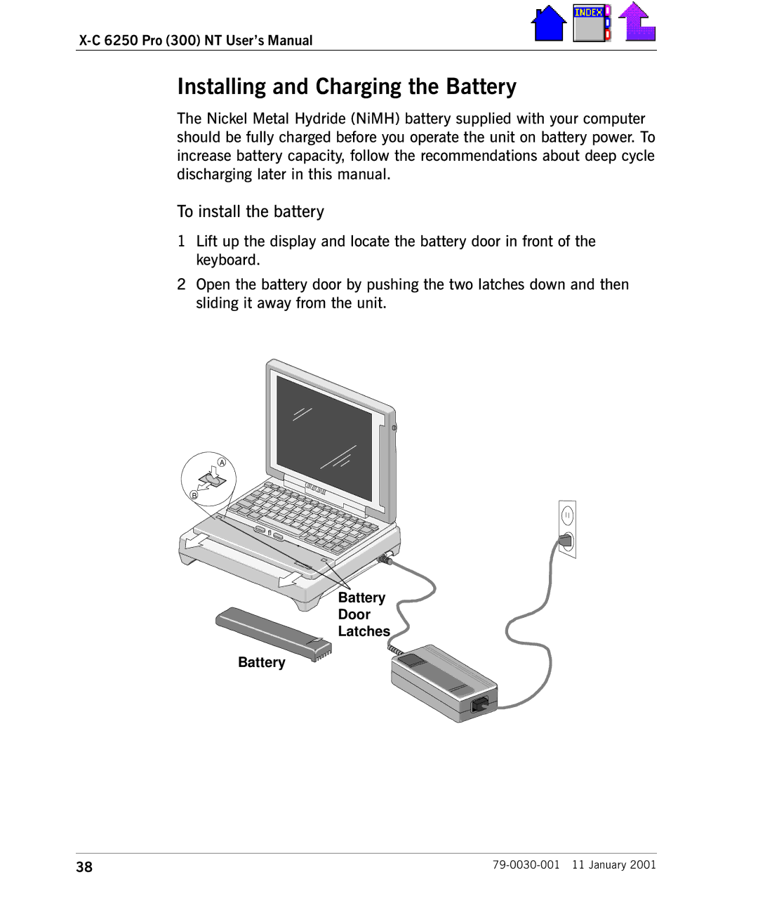 Cingular X-C 6250 Pro (300) manual Installing and Charging the Battery, To install the battery 