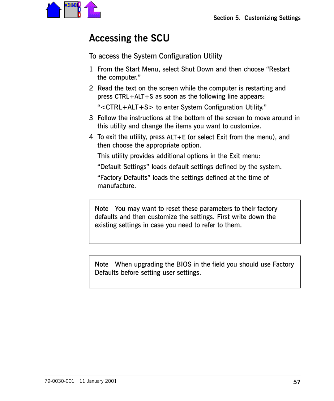 Cingular X-C 6250 Pro (300) manual Accessing the SCU, To access the System Configuration Utility 