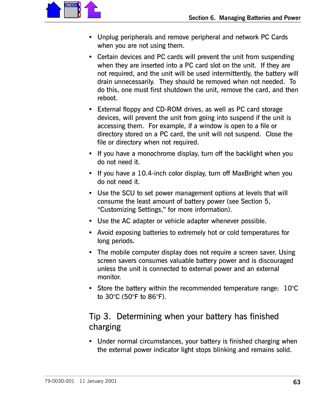 Cingular X-C 6250 Pro (300) manual Tip 3. Determining when your battery has finished charging 