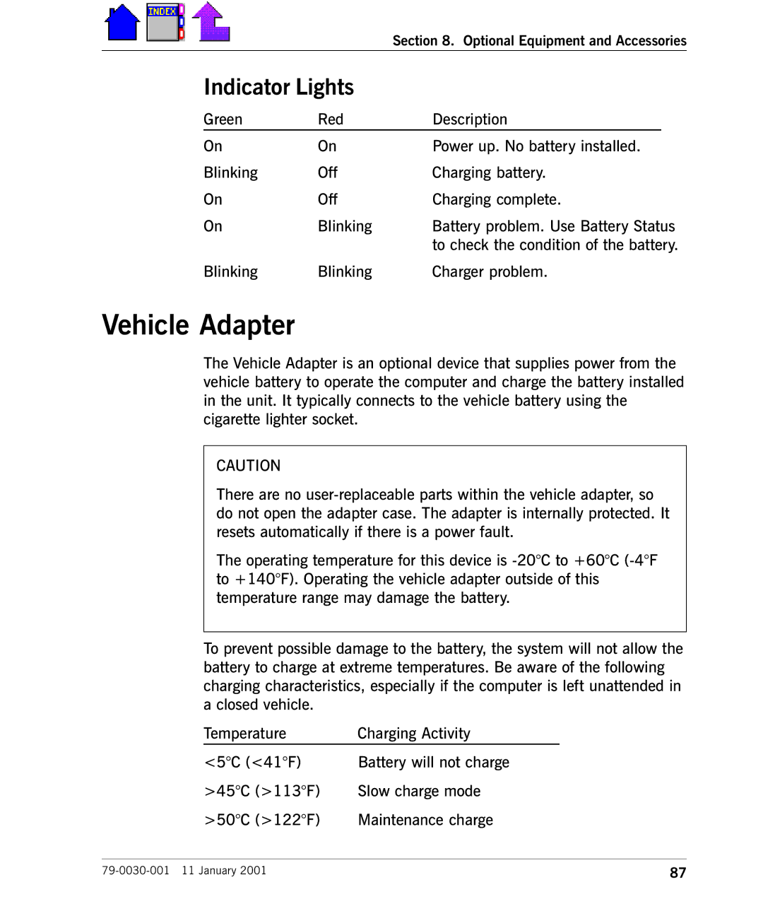 Cingular X-C 6250 Pro (300) manual Vehicle Adapter, Indicator Lights 